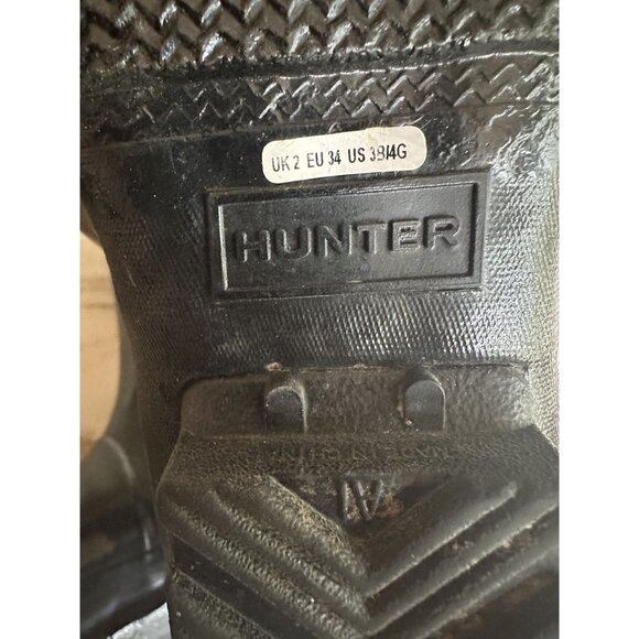 Hunter Original Black Rubber Rain Boots Big Kid Size 2 - Picture 6 of 6